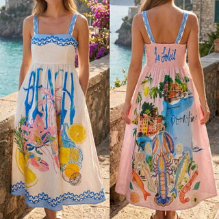 Summer Print Midi Dress Women's Apparel - Picayune Cellars & Mercantile