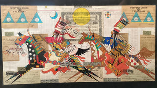 Terrance Guardipee High Plains Warriors Ledger Collage Artwork - Picayune Cellars & Mercantile