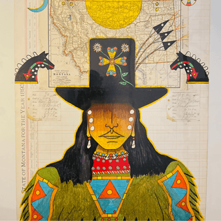 Terrance Guardipee "Mountain Chief" with Montana Collage Artwork - Picayune Cellars & Mercantile