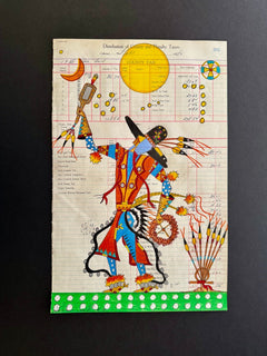 Terrance Guardipee Prairie Chicken Dancer Ledger Art