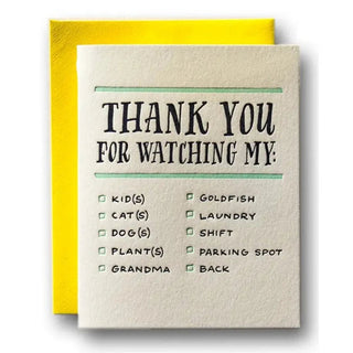 Thank You For Watching Letterpress Thank You Card Cards - Picayune Cellars & Mercantile