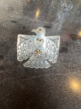 Sterling Silver Thunderbird Adjustable Ring