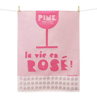 Tissage Moutet "La Vie en Rosé" Kitchen Towel Kitchen Towels - Picayune Cellars & Mercantile