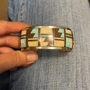 Tommy Jackson Inlay Turquoise, Petrified Wood, and Jasper Bracelets - Picayune Cellars & Mercantile