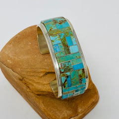 Tommy Jackson Multi-Stone Turquoise Inlay Sterling Silver Cuff