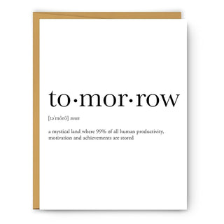 "Tomorrow Definition" Greeting Card Cards - Picayune Cellars & Mercantile