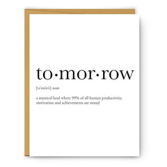 Tomorrow Definition Greeting Card