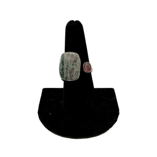 Tourmaline & Ruby Fuchsite Double Stone Ring Rings - Picayune Cellars & Mercantile