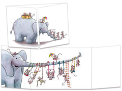 Trifold Card Elephant & Mice Circus