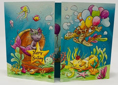 Trifold Card Happy Birthday Sous Marine