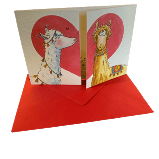 Trifold Card Llamas in love Cards - Picayune Cellars & Mercantile