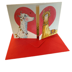 Trifold Card Llamas in love