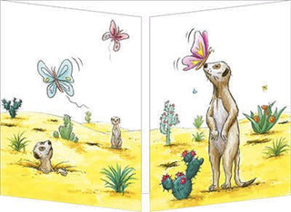 Trifold Card "Meerkat & Butterflies" Cards - Picayune Cellars & Mercantile