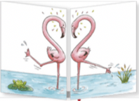 Trifold Pink Flamingos Cards - Picayune Cellars & Mercantile