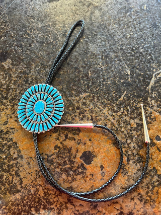 Turquoise Needlepoint Bolo