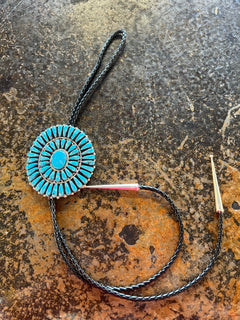 Turquoise Needlepoint Bolo