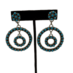 Turquoise Double Circle Earrings