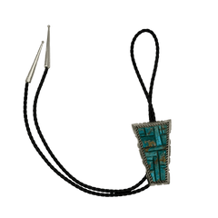 Turquoise Trapezoid Bolo Tie