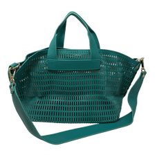 Two-tone Punched Leather Handbag