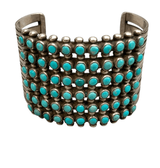 Vintage Six Row Snake Eye Turquoise Cuff Bracelets - Picayune Cellars & Mercantile