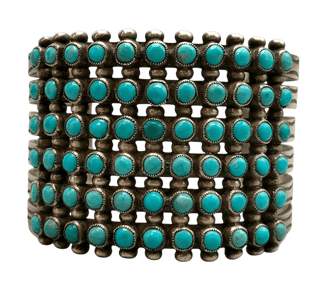 Vintage Six Row Snake Eye Turquoise Cuff Bracelets - Picayune Cellars & Mercantile