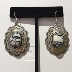 White Buffalo Stamped Earrings