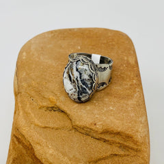 White Buffalo Sun Stamped Ring