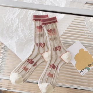 Women's Floral Sheer Socks Socks - Picayune Cellars & Mercantile