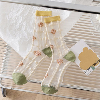 Women's Floral Sheer Socks Socks - Picayune Cellars & Mercantile