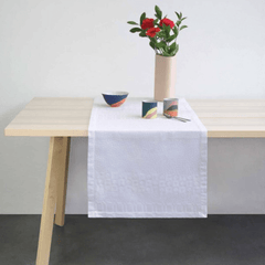Tissage Moutet Yoko Blanc Table Runner