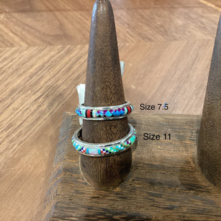Zuni Micro - Inlay Ring Rings - Picayune Cellars & Mercantile