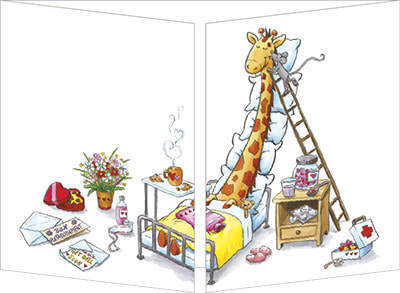 Trifold Card "Get well soon Giraffe"