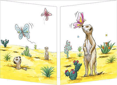 Trifold Card "Meerkat & Butterflies"