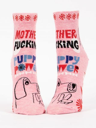 Blue Q Ankle Socks "Mother Fucking Puppy Power"