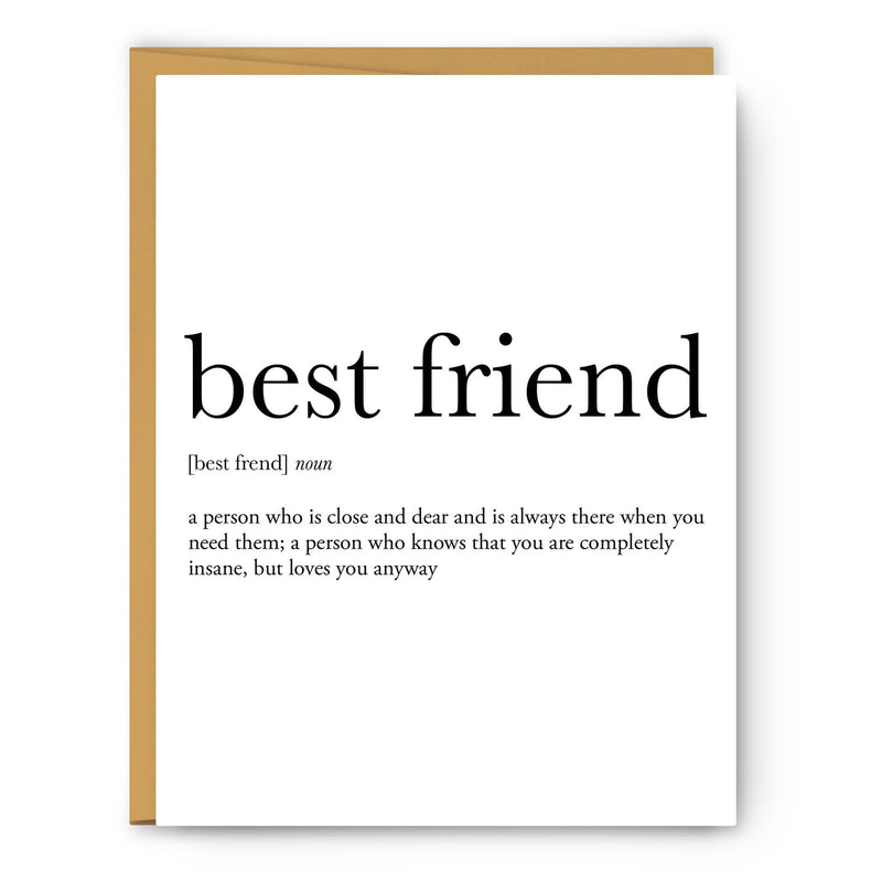 "Best Friend" Definition Card