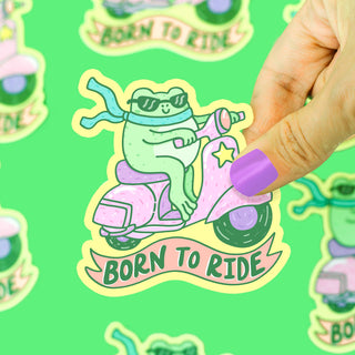 Born to Ride Frog Sticker