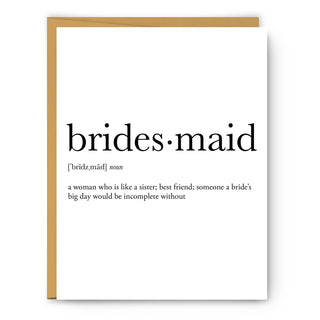 "Bridesmaid Definition" Card