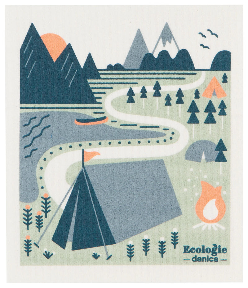 Lets go Camping Swedish Dishcloth