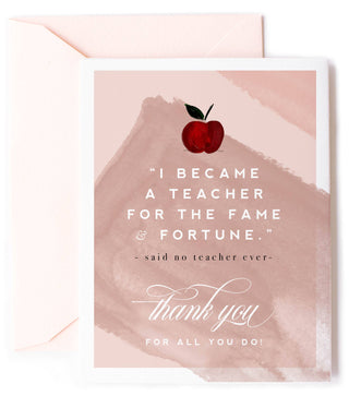 "Fame & Fortune" Teacher Card