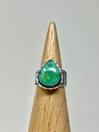 Sterling Silver and Pixie Turquoise Ring by Travis King