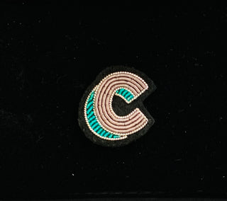 "C" Embroidered Brooch