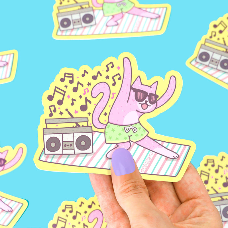 Jammin' Kitty Cat Beach Buddy Sticker