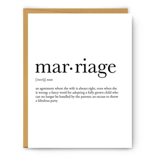 "Marriage Definition" Card