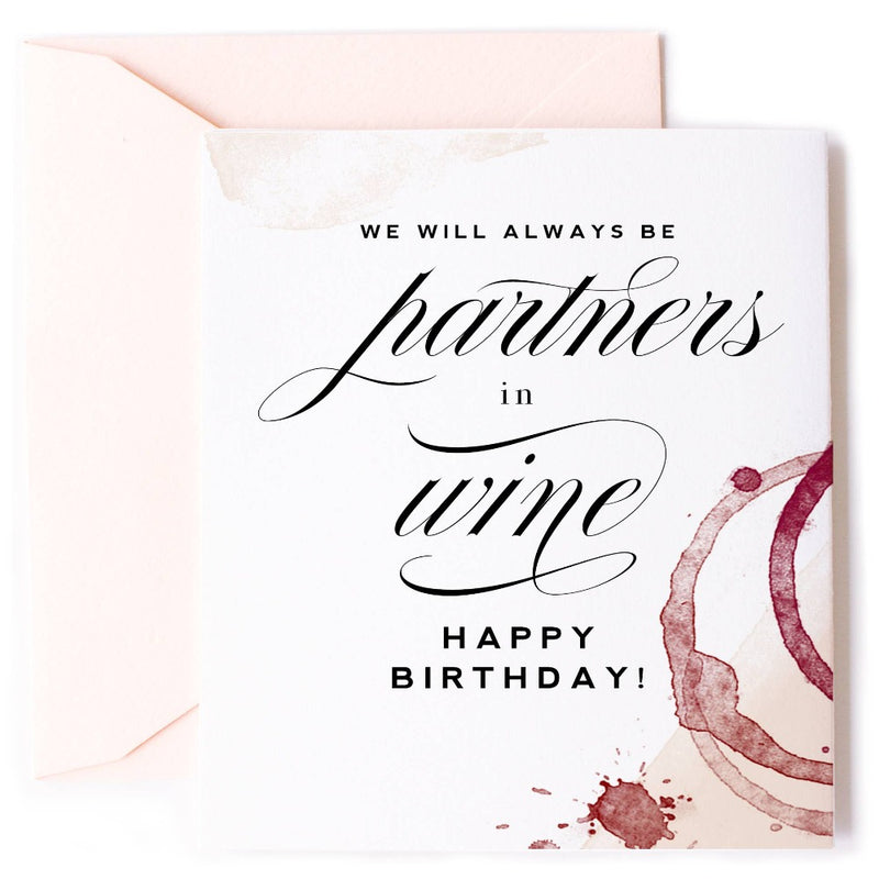 "Partners in Wine" Birthday Card