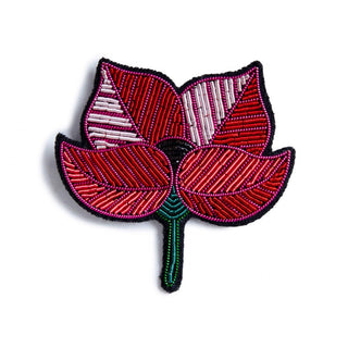 "Scarlet Poppy" Embroidered Brooch