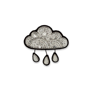 "Rain Cloud" Embroidered Brooch