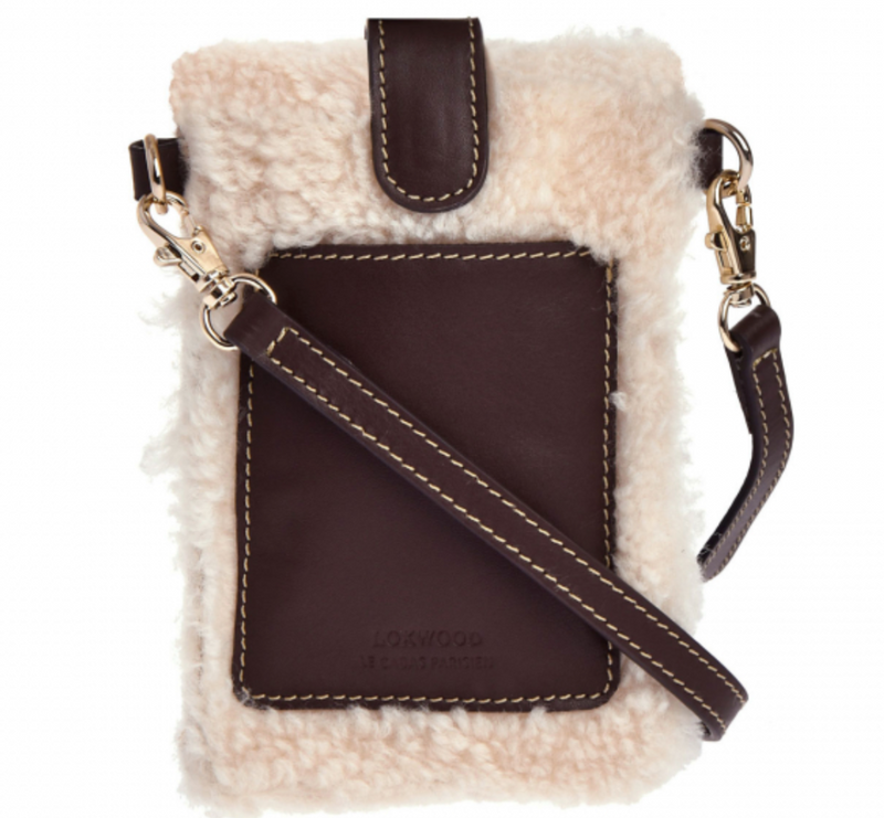 Shearling Phone Pouch, Leather Accessories