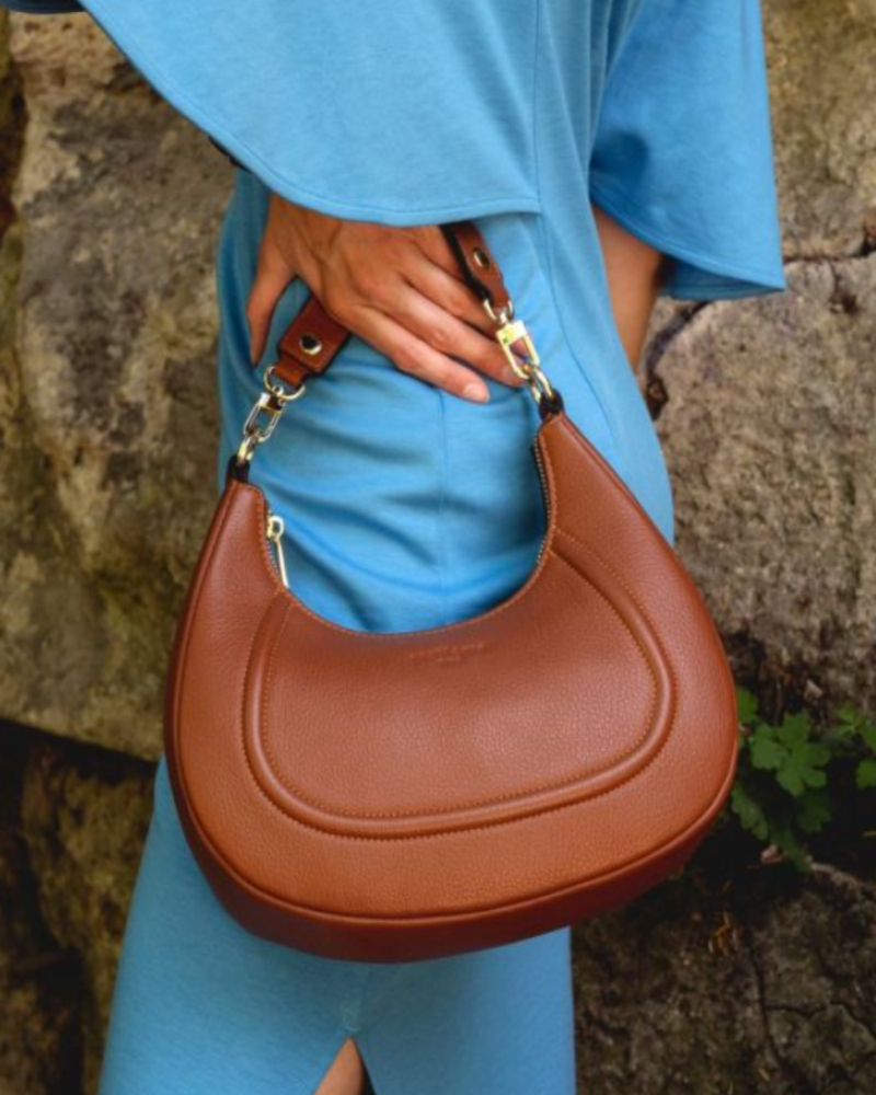 PNG Bag handbag brown blue.