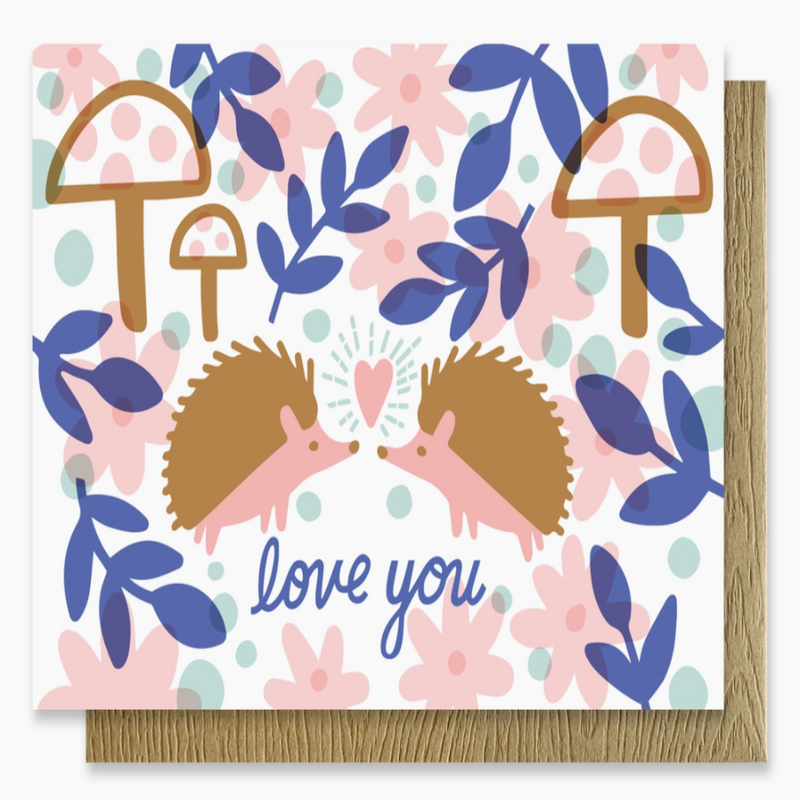 "Hedgehog Garden Love" Mini Card