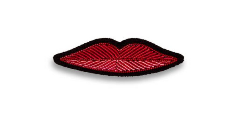 "Red Lips" Embroidered Brooch